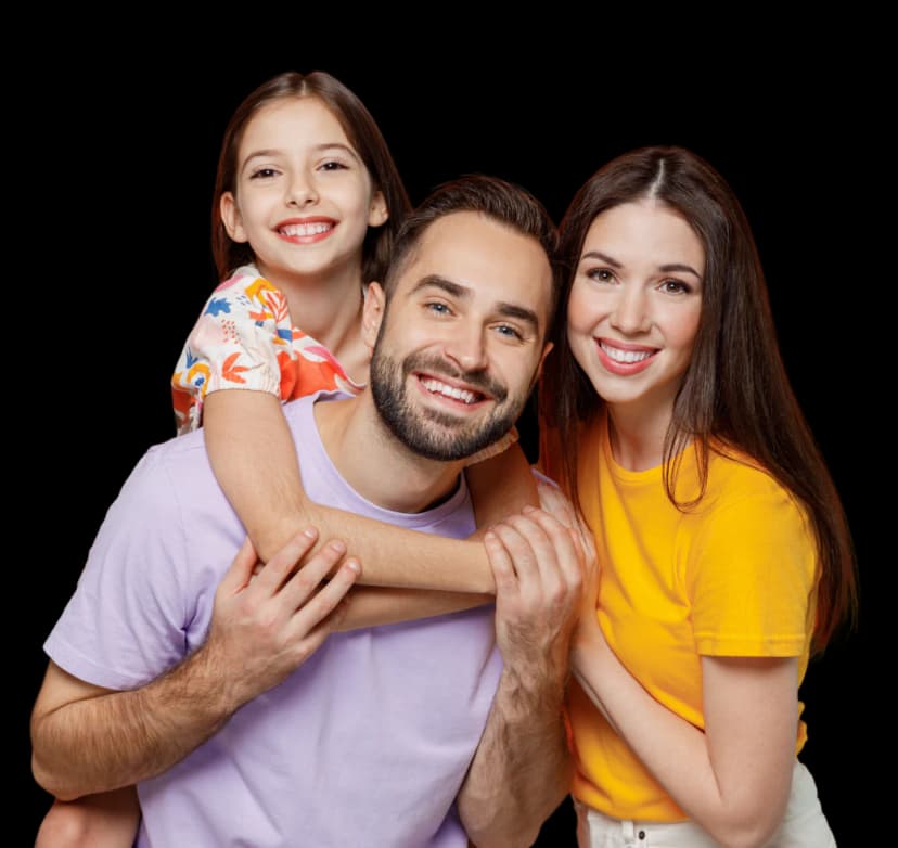 Young, happy family